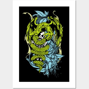 Snake Dragon (colored) Posters and Art